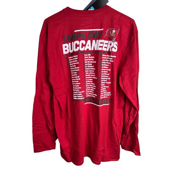 NFL Super Bowl LV Bucs Men's Team Roster Long Sleeve RED NWT SIZE XL - Picture 5 of 9